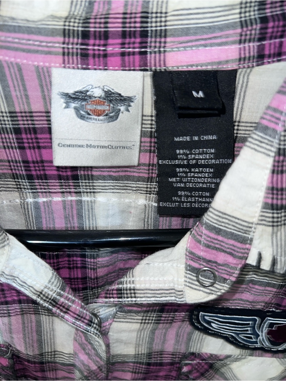 Women’s Harley-Davidson Plaid Shirt with Pearl Snap Western Inspired - Picture 2 of 7